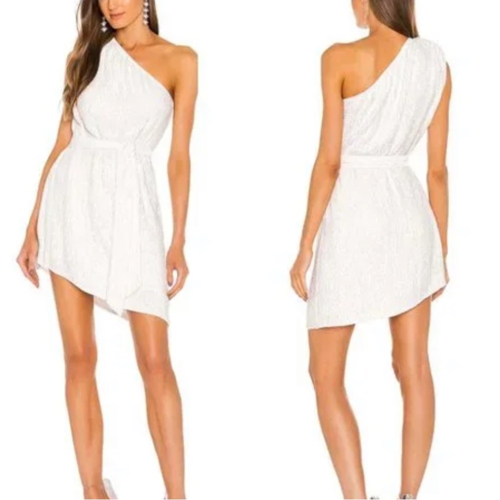 Retrofete Ella Embellished one shoulder mini dress